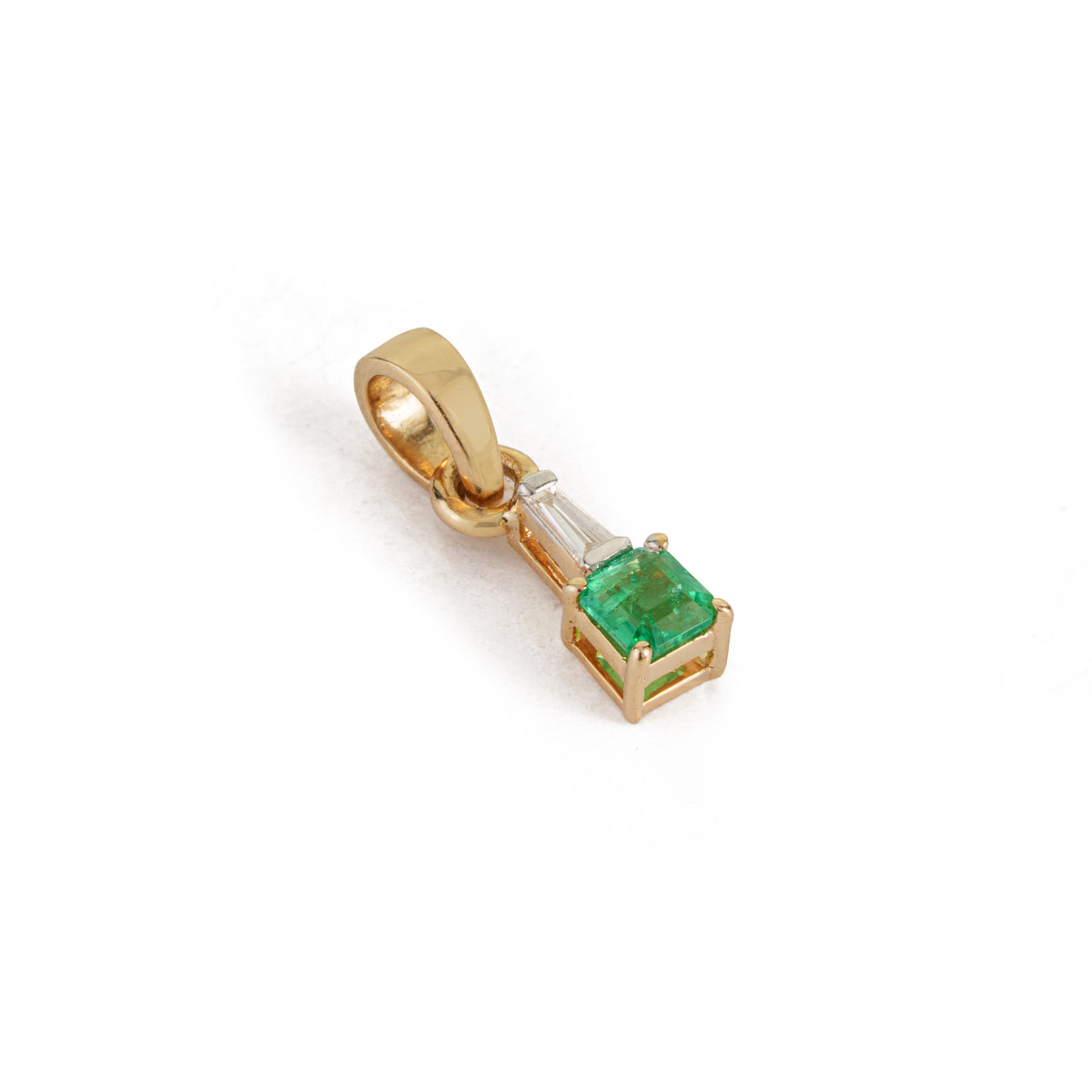 Emerald Diamond Gold Pendant
