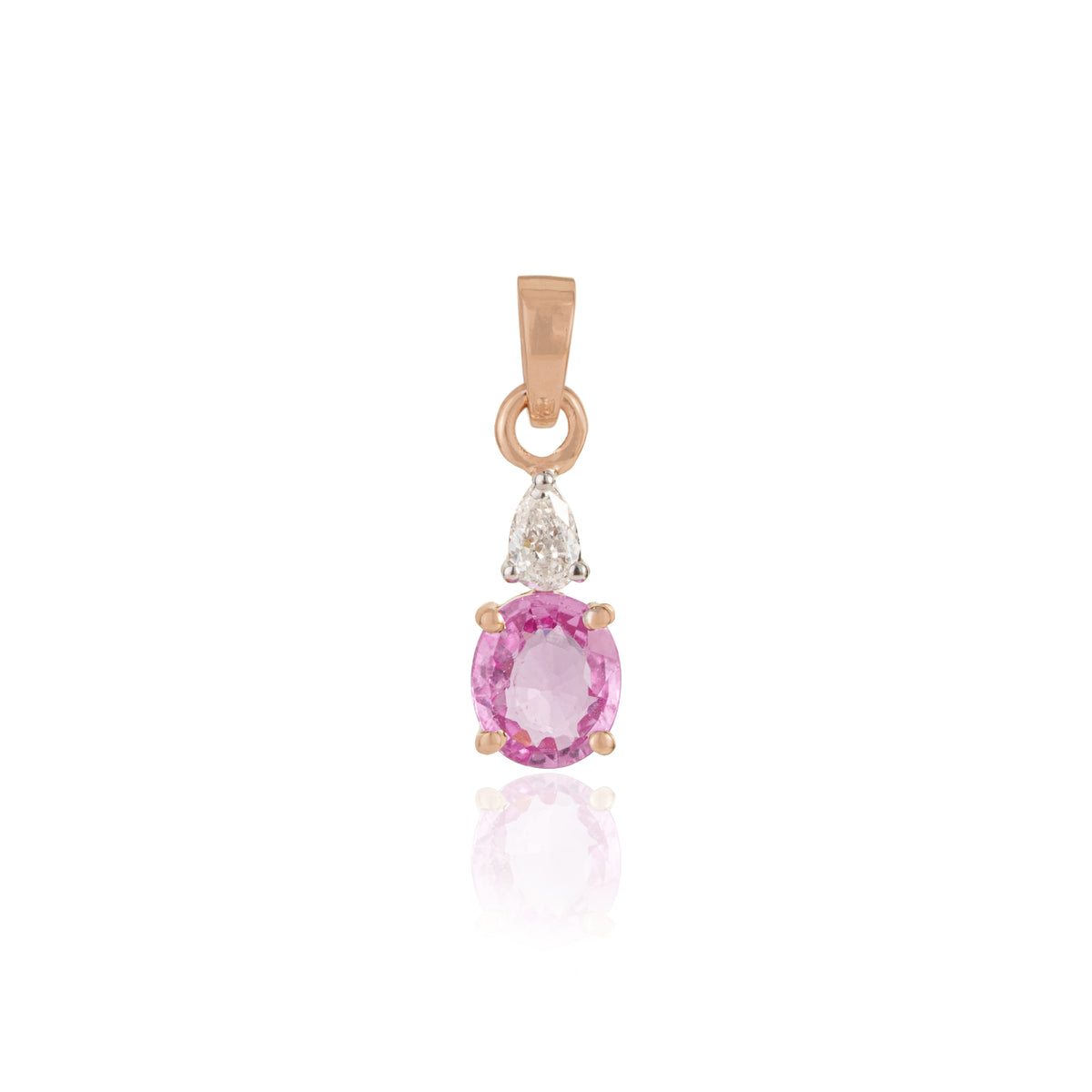 Pink Sapphire Diamond Pendant