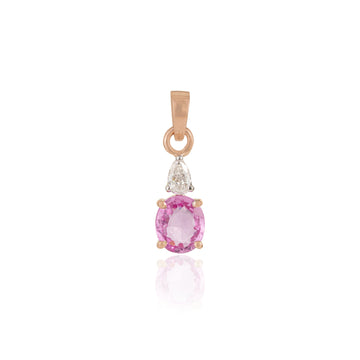 Pink Sapphire Diamond Pendant