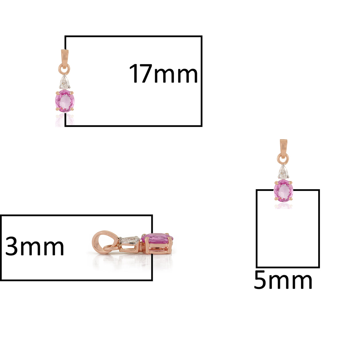 Pink Sapphire Diamond Pendant