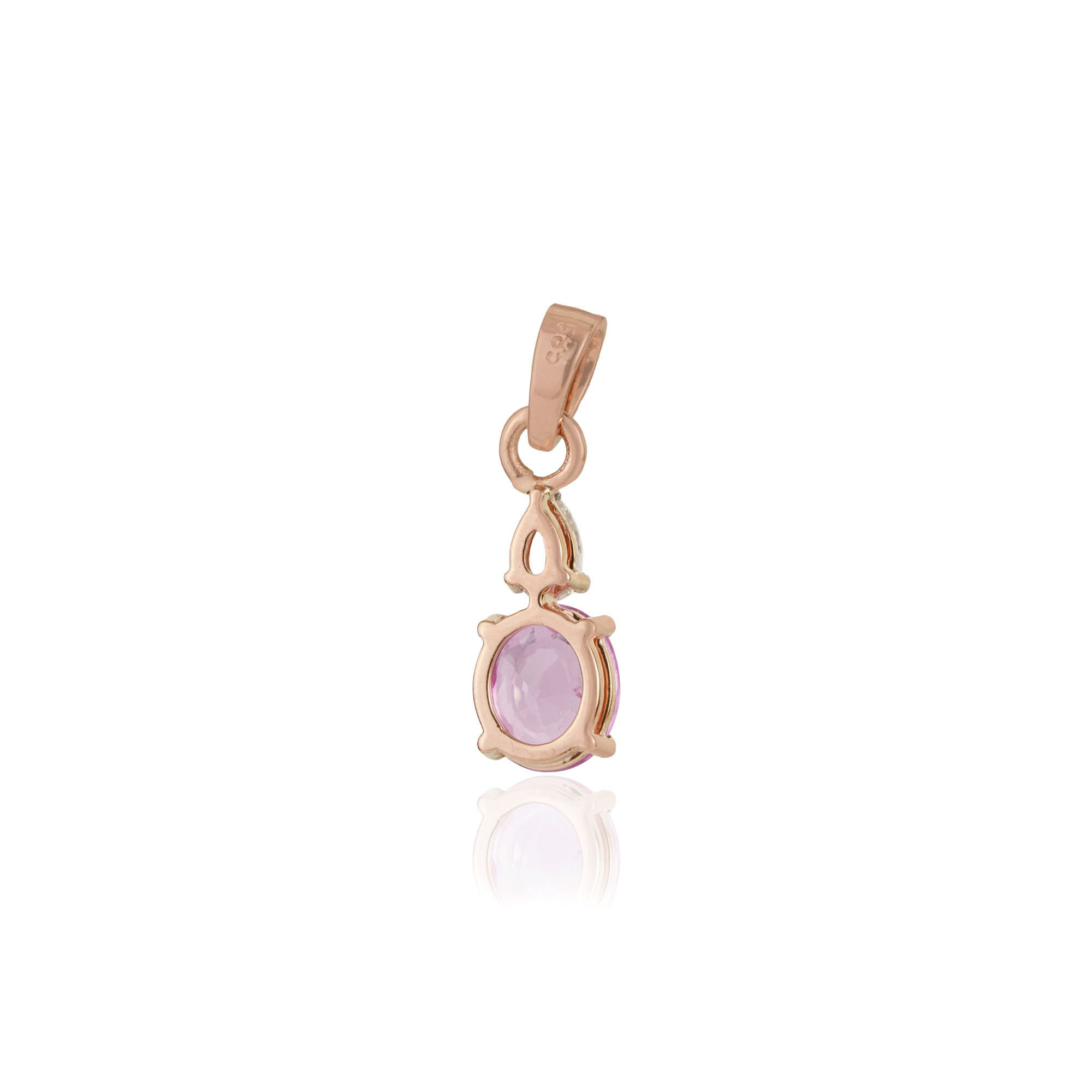 Pink Sapphire Diamond Pendant
