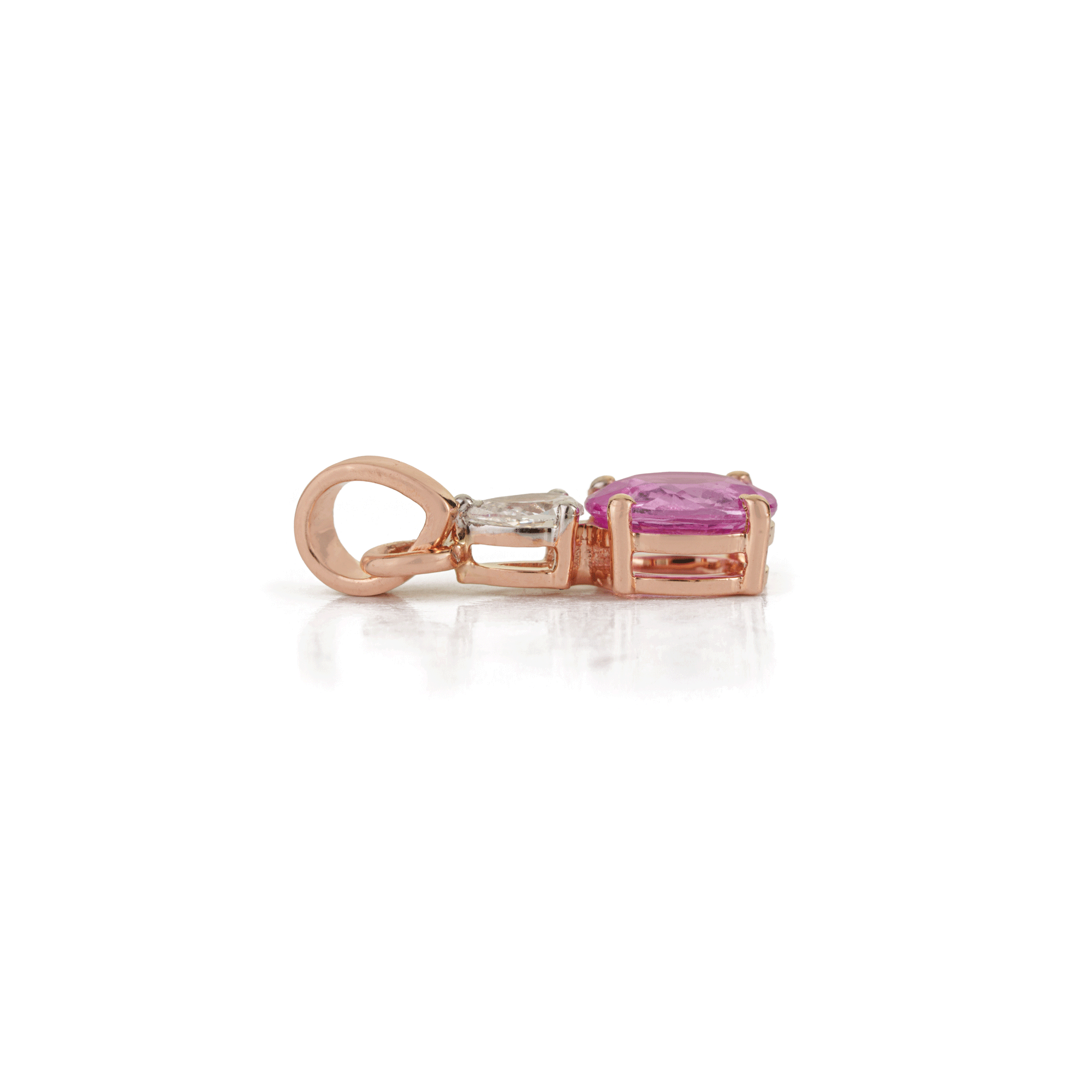 Pink Sapphire Diamond Pendant