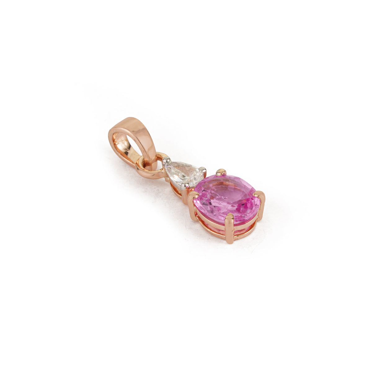 Pink Sapphire Diamond Pendant