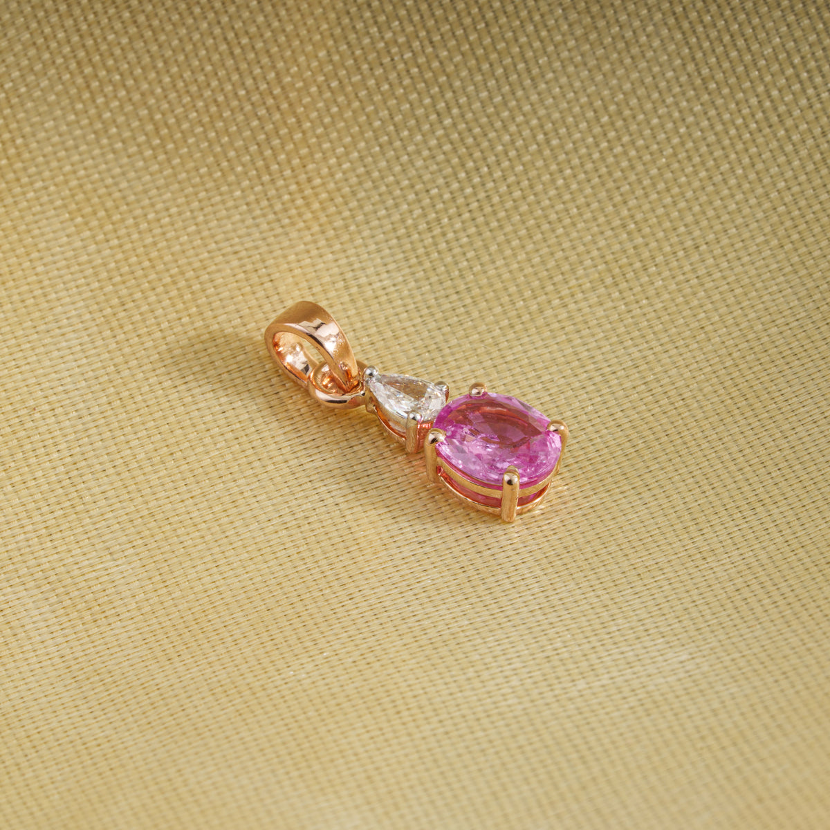 Pink Sapphire Diamond Pendant