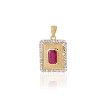 Ruby Diamond Gold Pendant