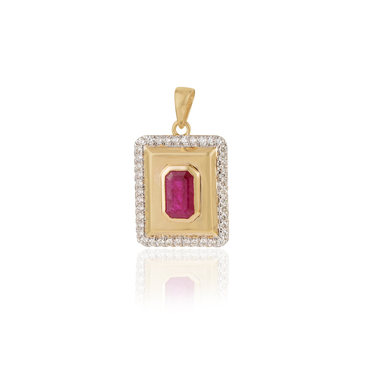 Ruby Diamond Gold Pendant