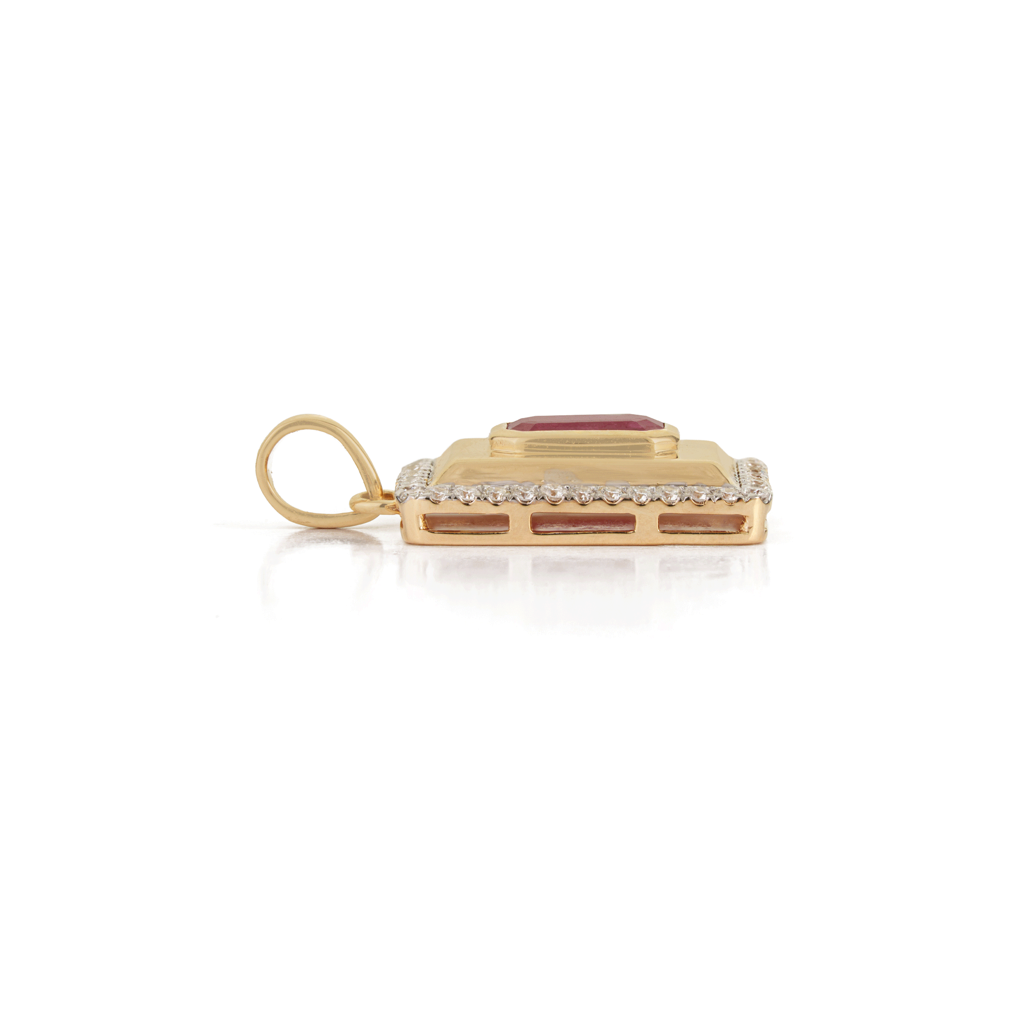 Ruby Diamond Gold Pendant