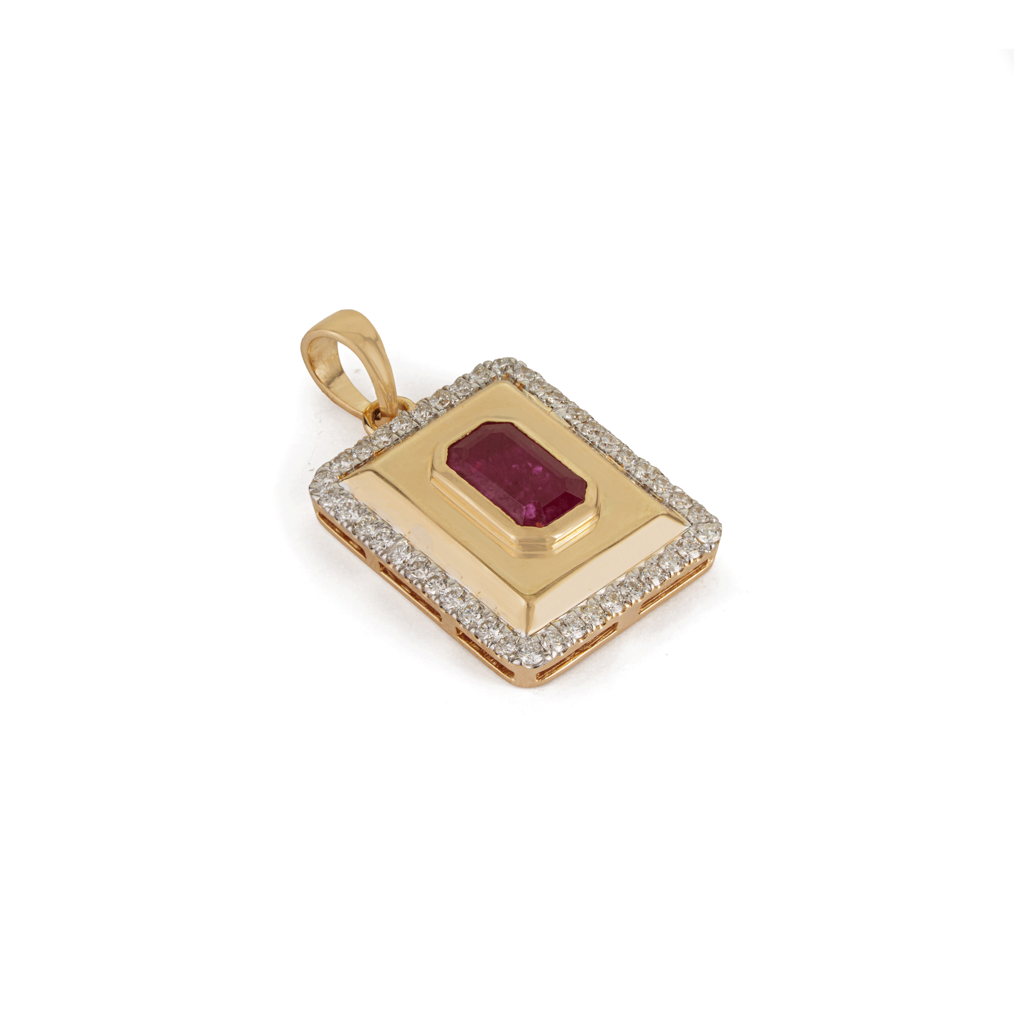 Ruby Diamond Gold Pendant