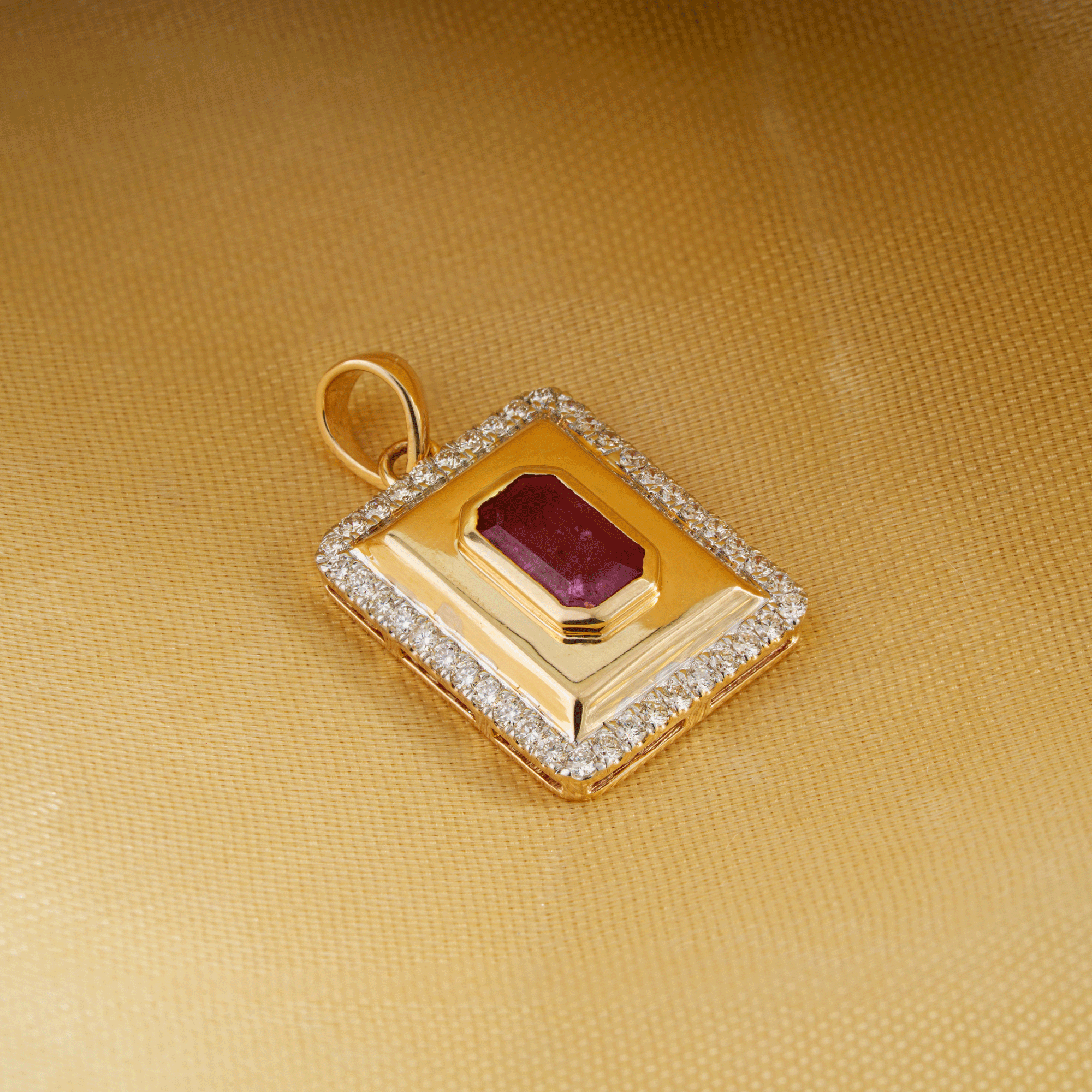 Ruby Diamond Gold Pendant