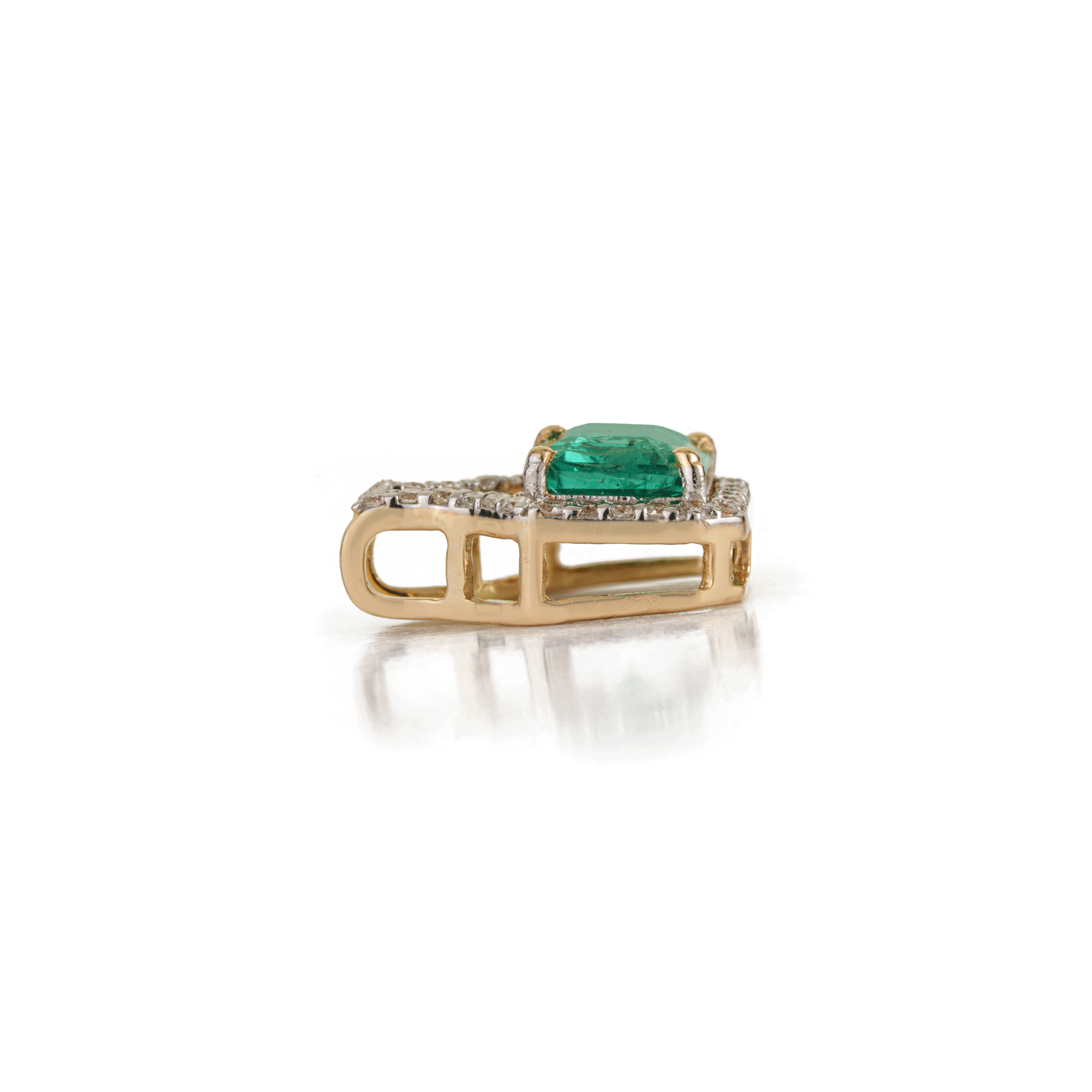 Emerald Diamond Pendant Necklace