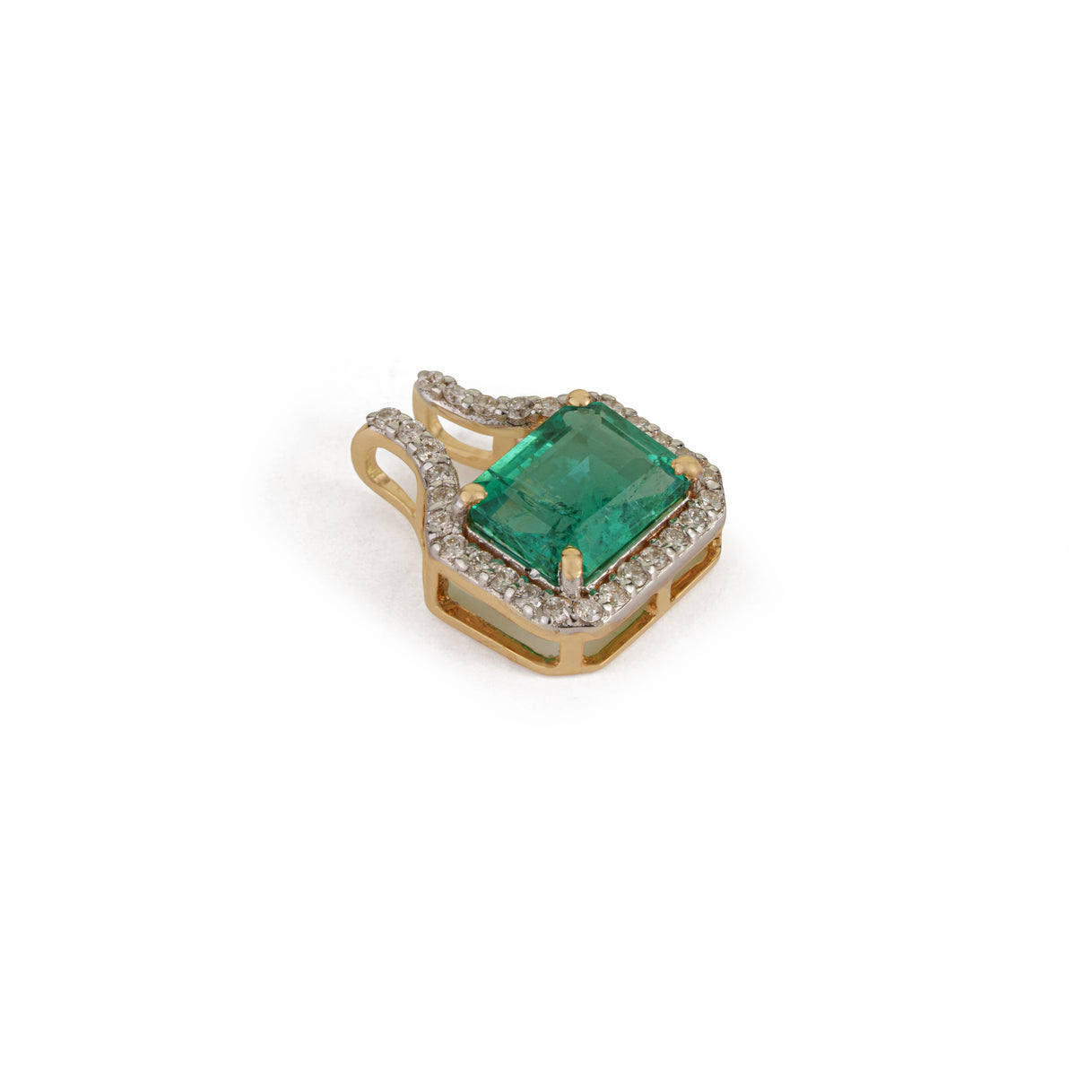 Emerald Diamond Pendant Necklace