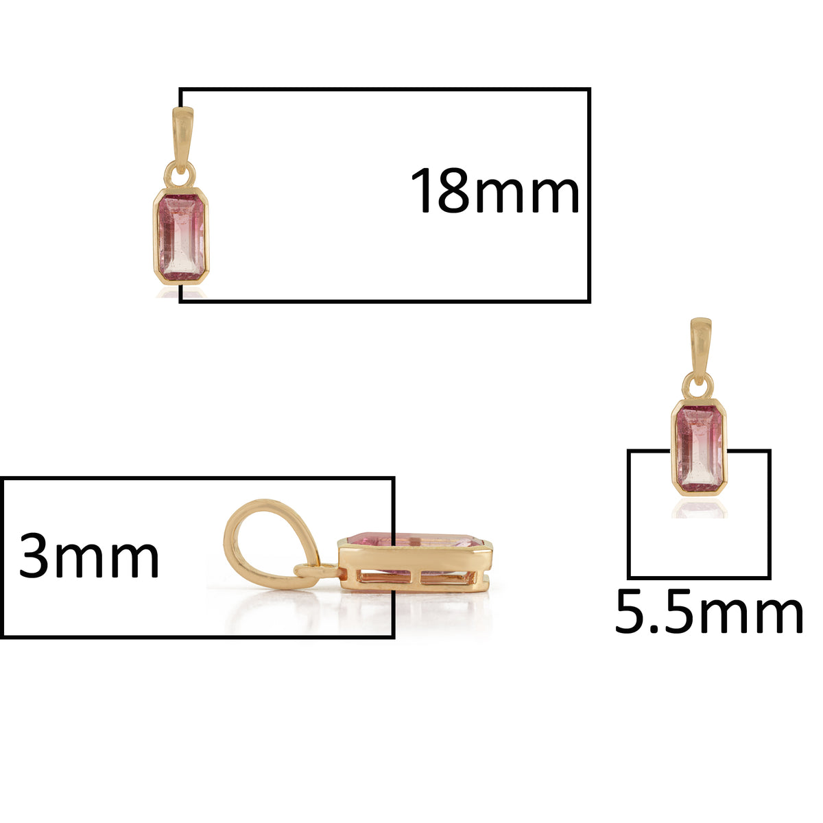 Pink Tourmaline Pendant Necklace