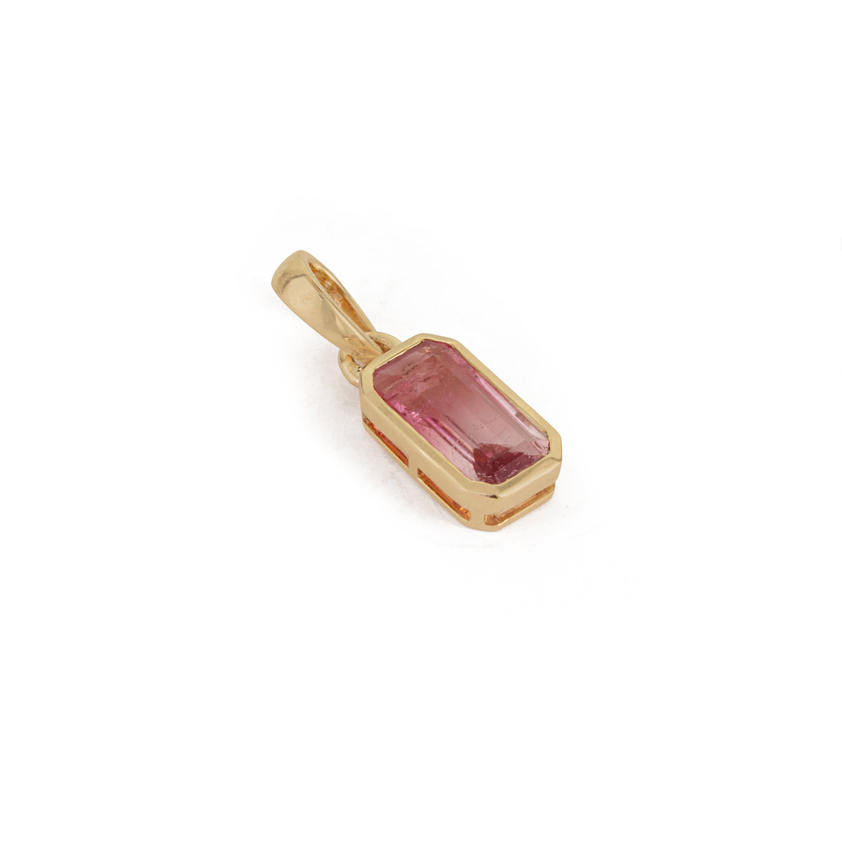 Pink Tourmaline Pendant Necklace