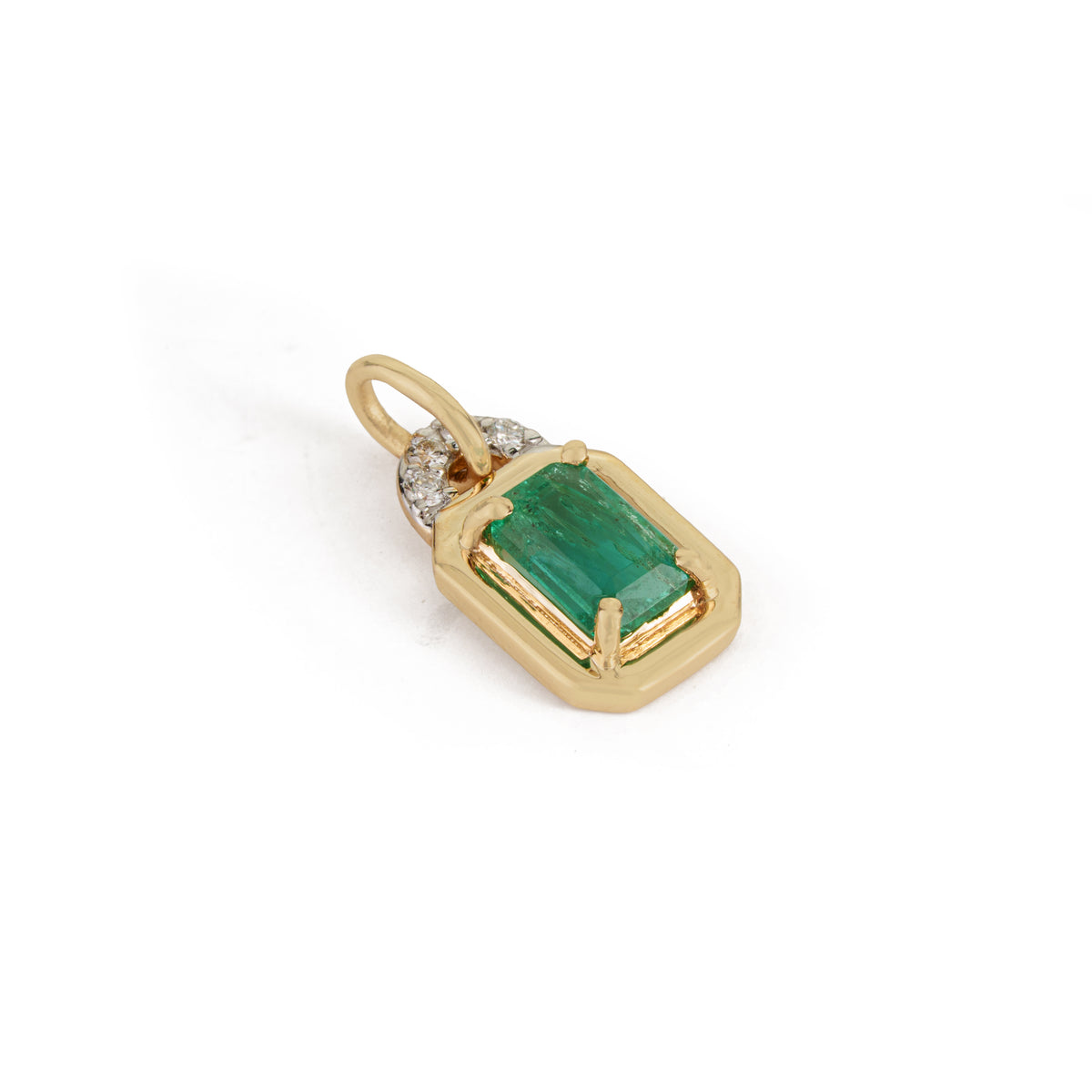 Emerald Diamond Pendant Necklace