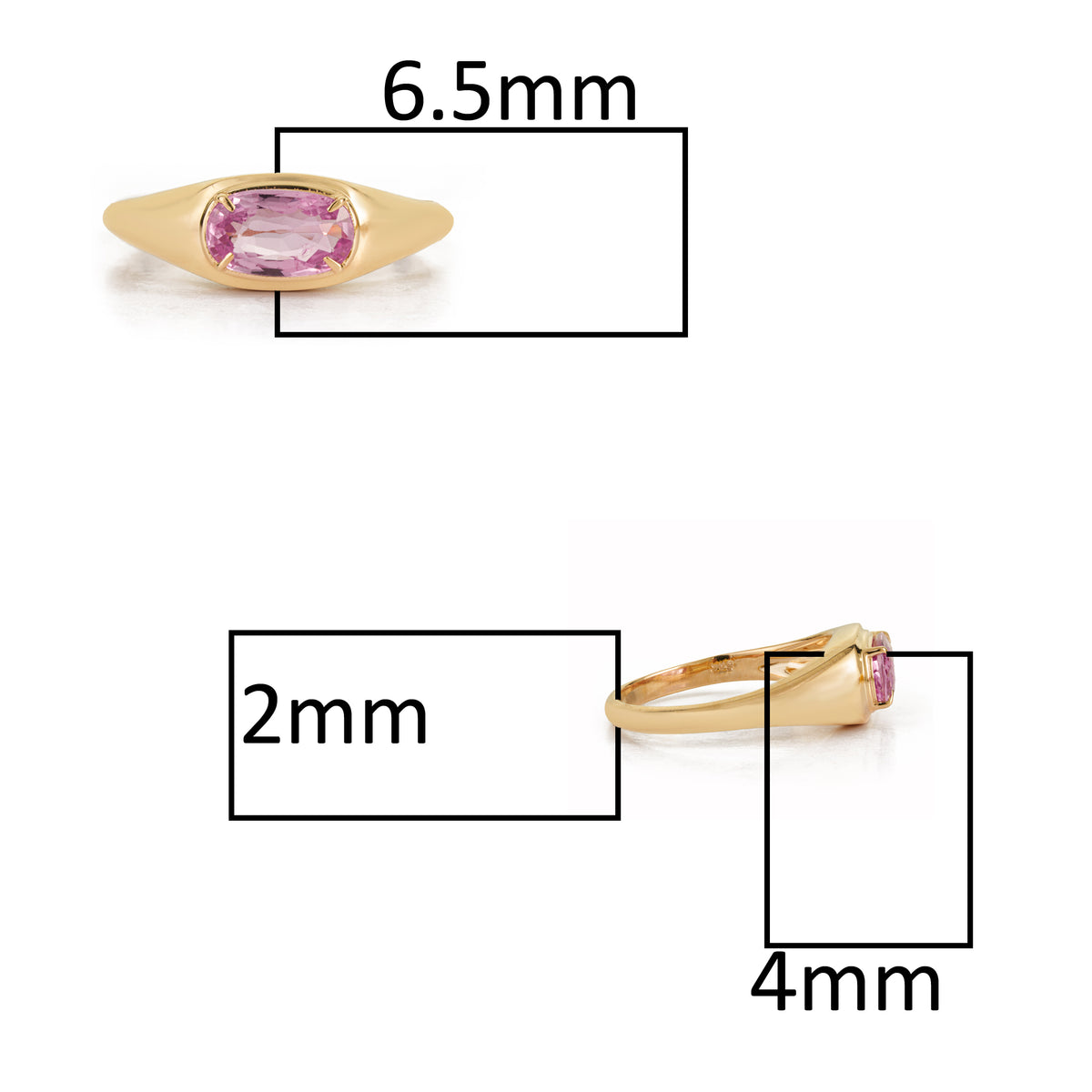 Pink Sapphire Signet Ring