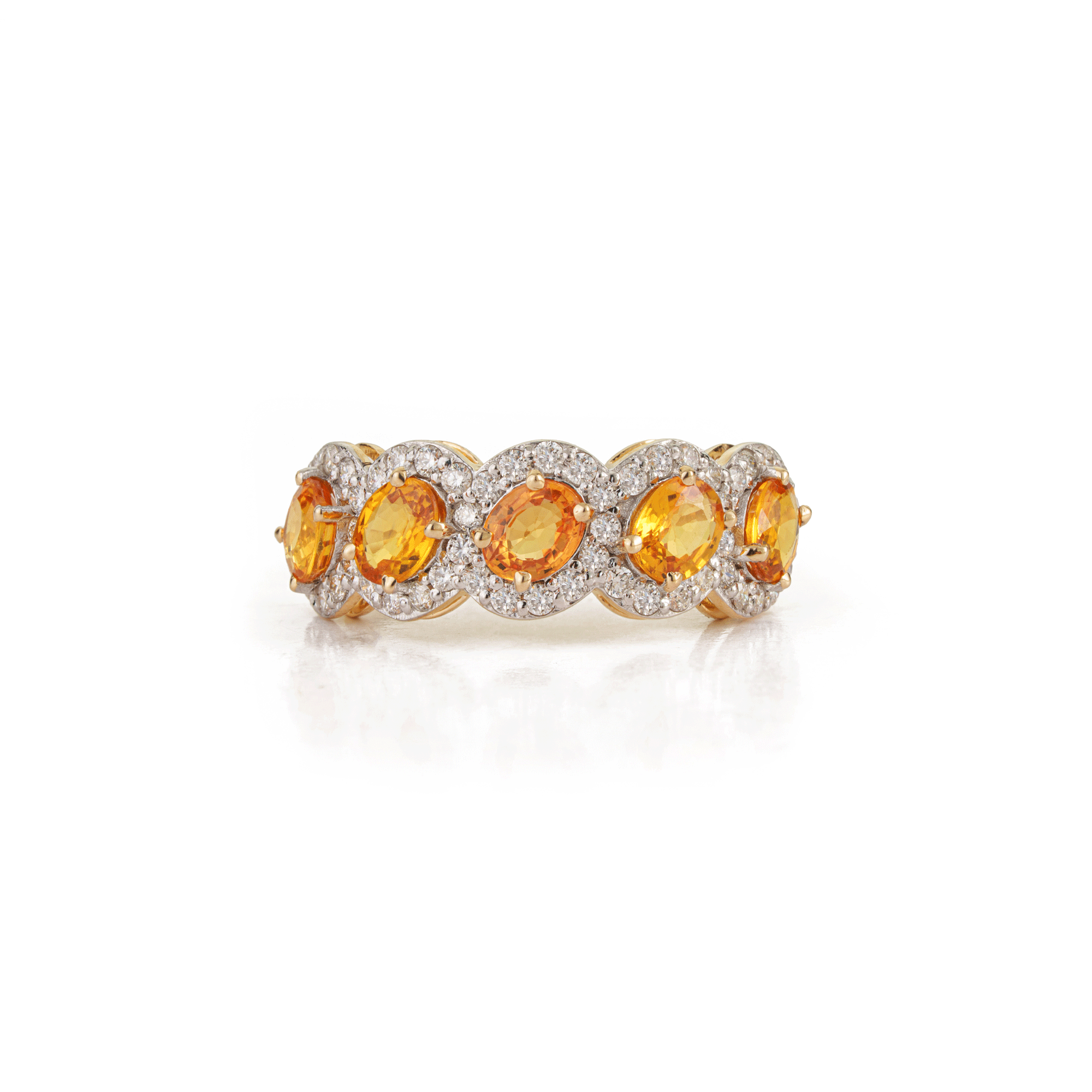 Yellow Sapphire & Diamond Ring