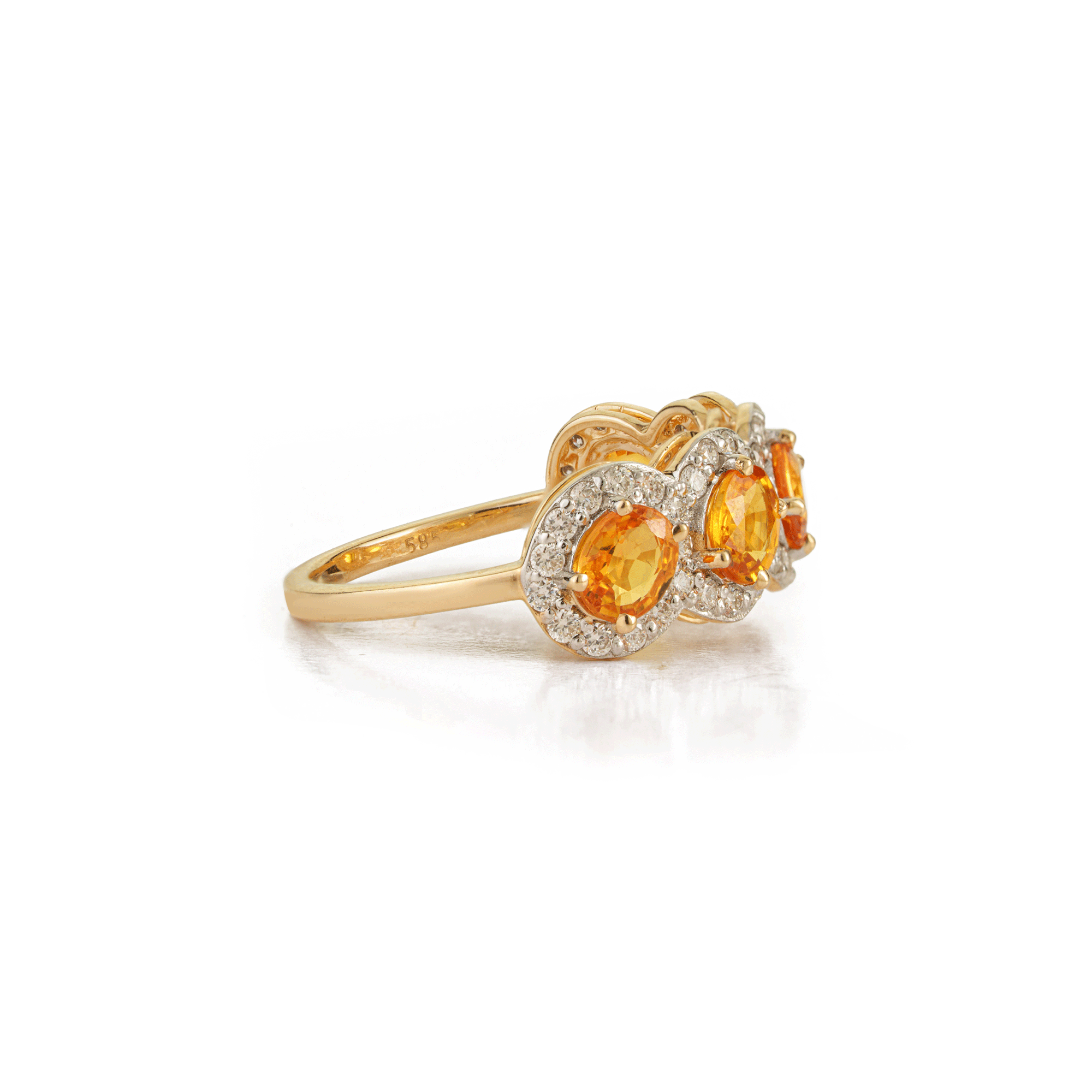 Yellow Sapphire & Diamond Ring