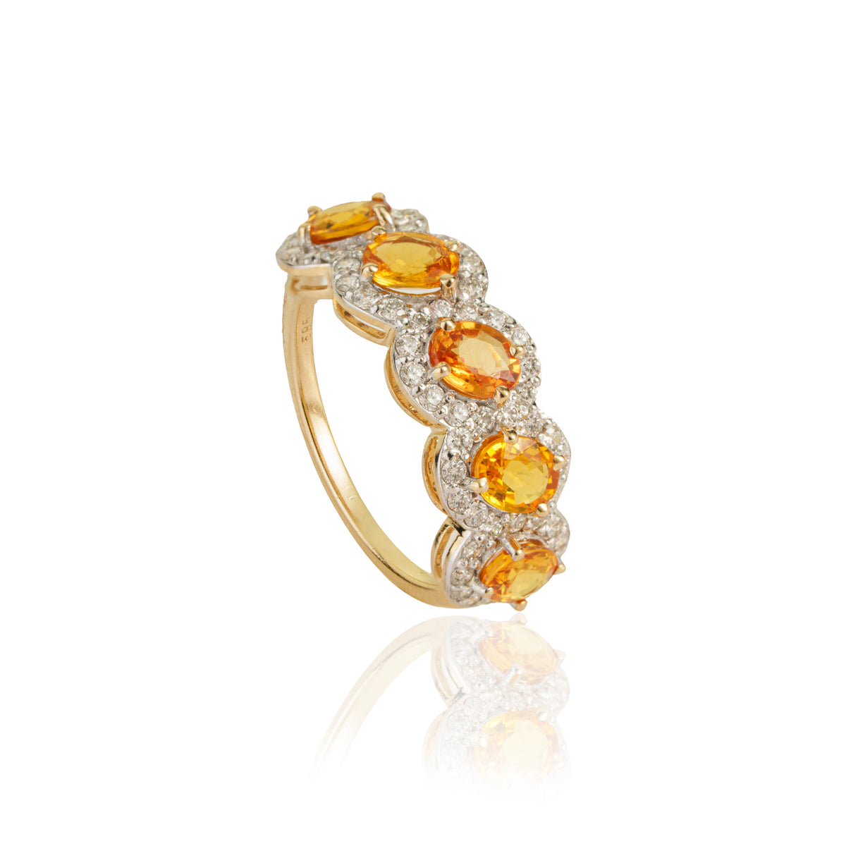 Yellow Sapphire & Diamond Ring