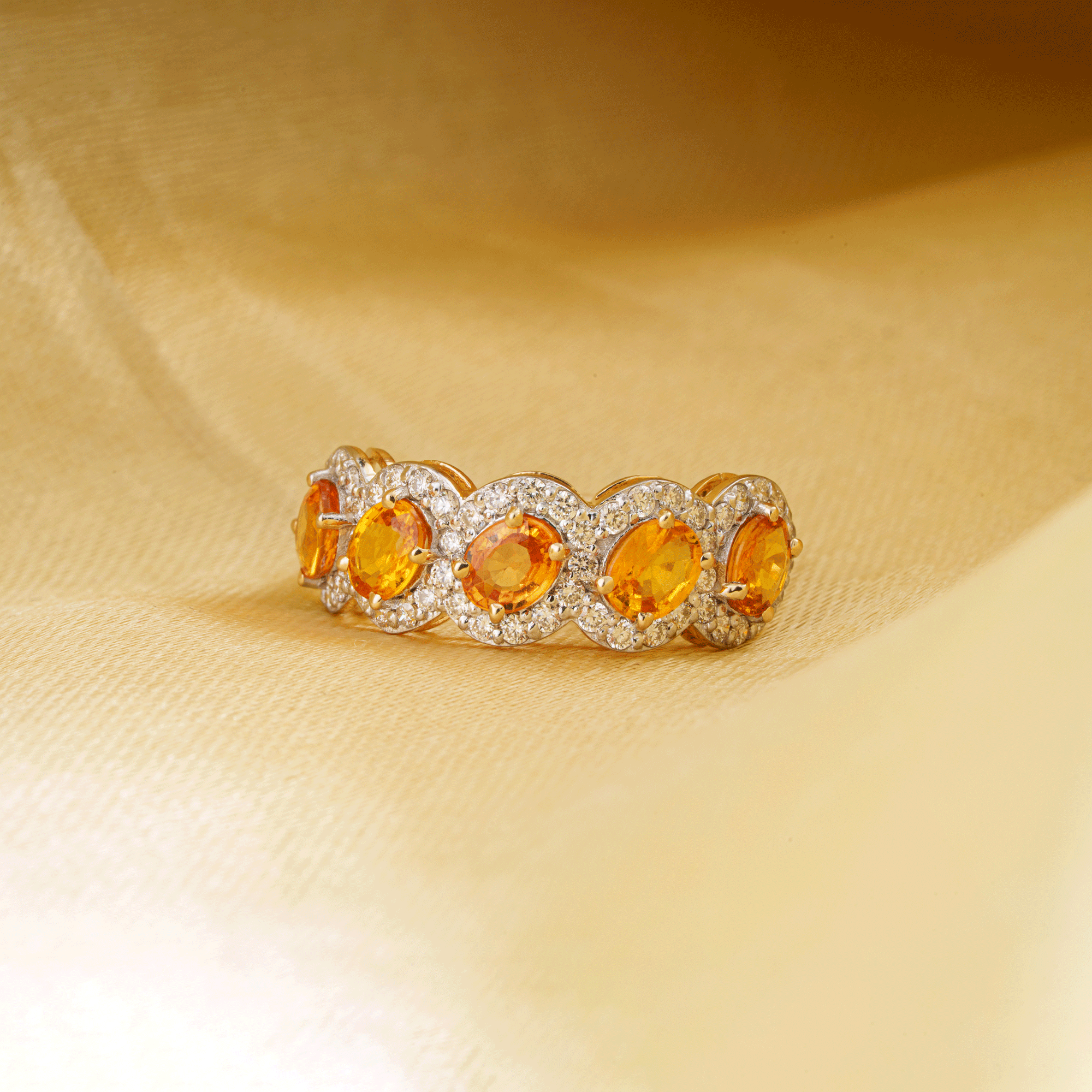 Yellow Sapphire & Diamond Ring