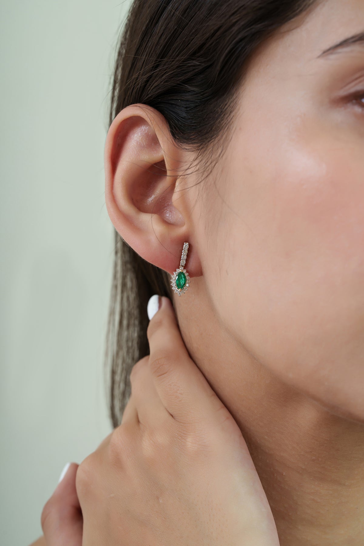 Emerald Diamond Drop Earrings