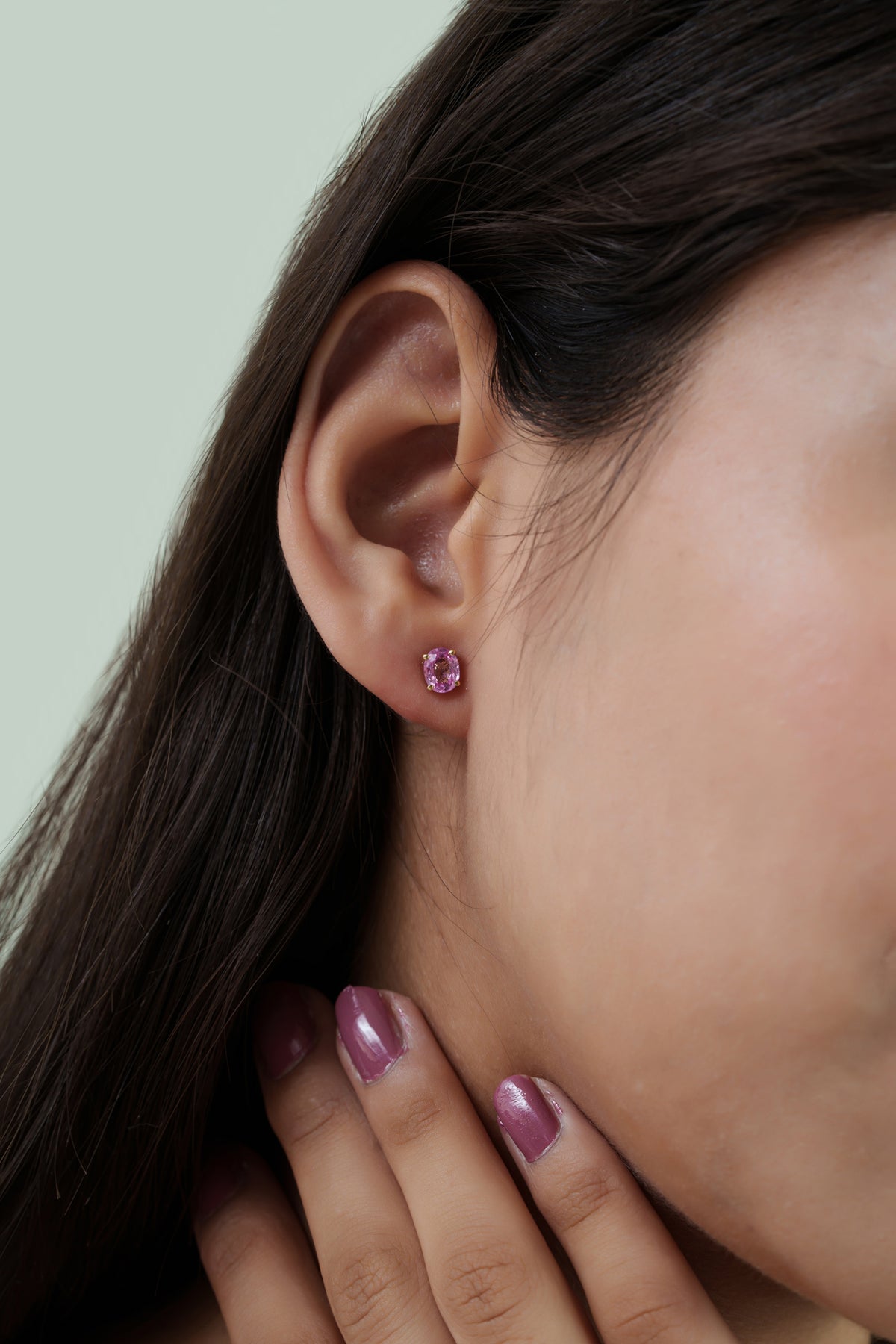 Pink Sapphire Stud Diamond