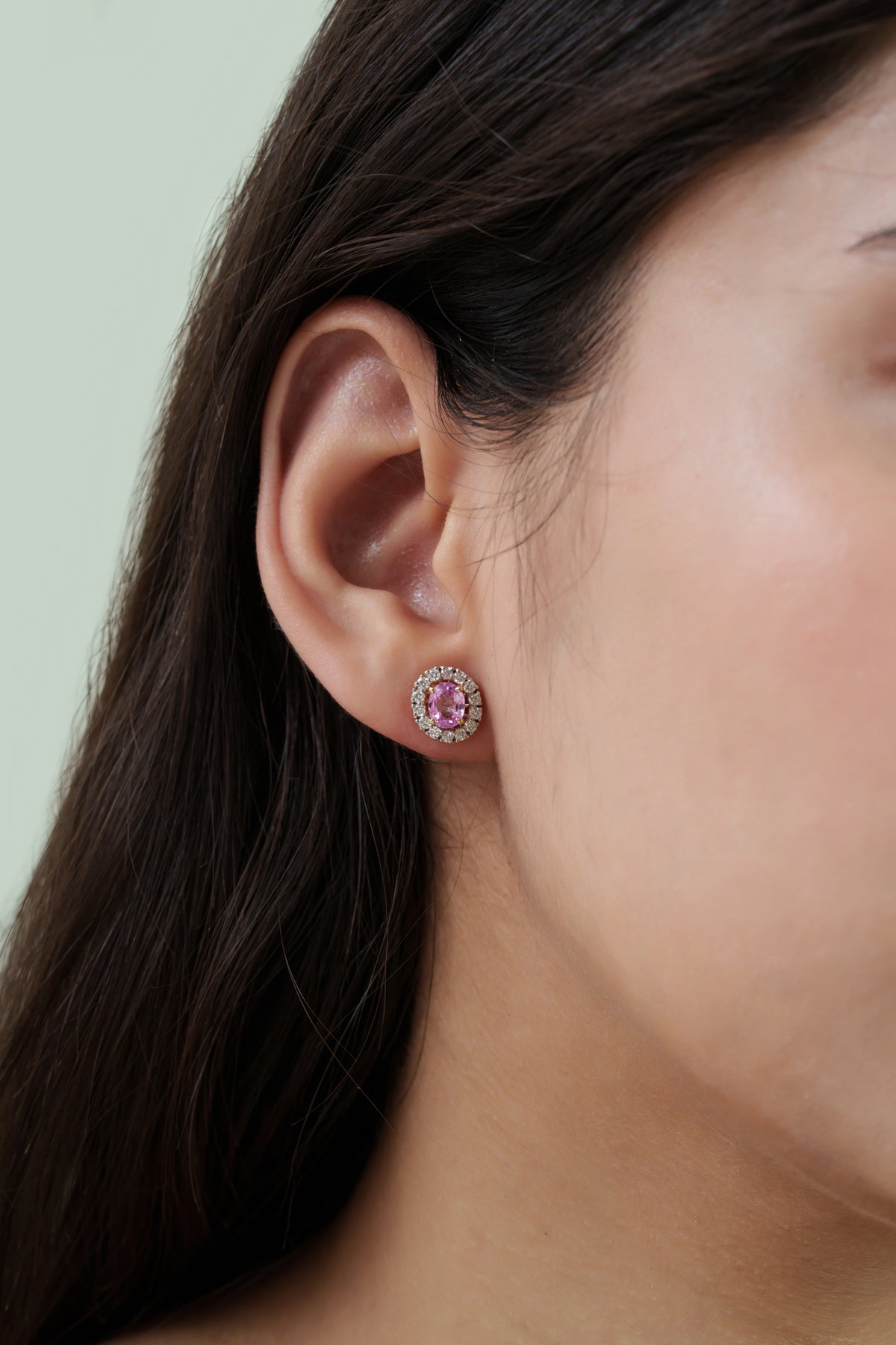 Pink Sapphire Stud Diamond