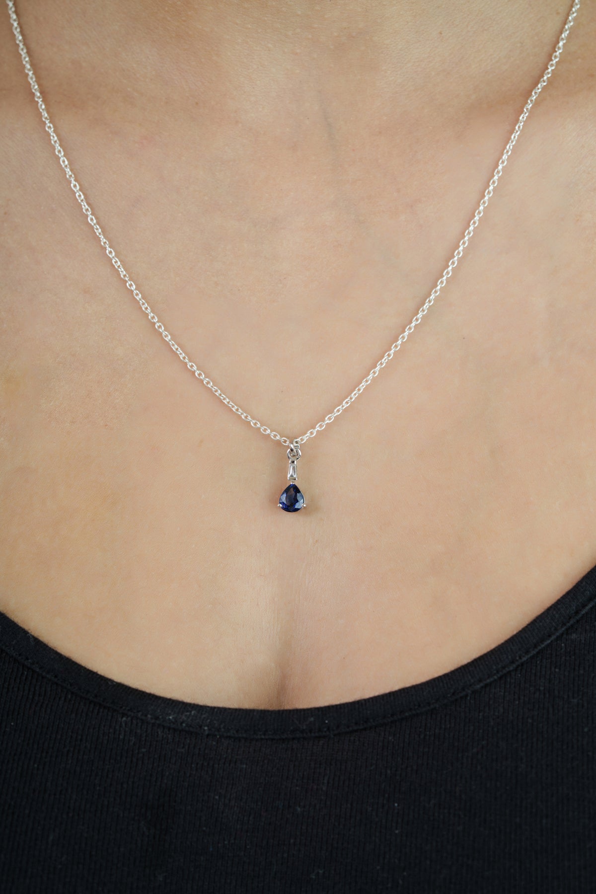 Blue Sapphire Diamond Pendant