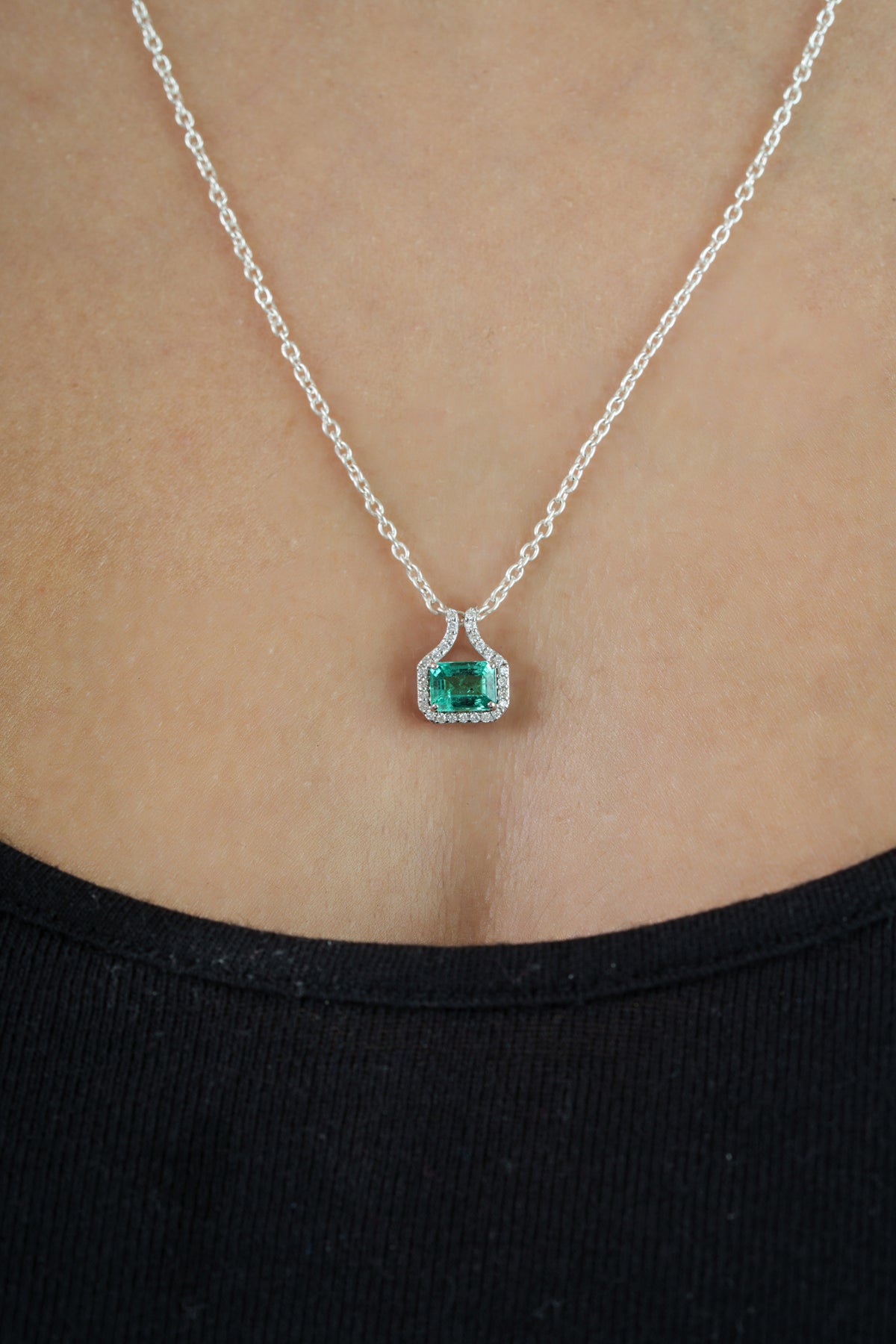Emerald Diamond Pendant