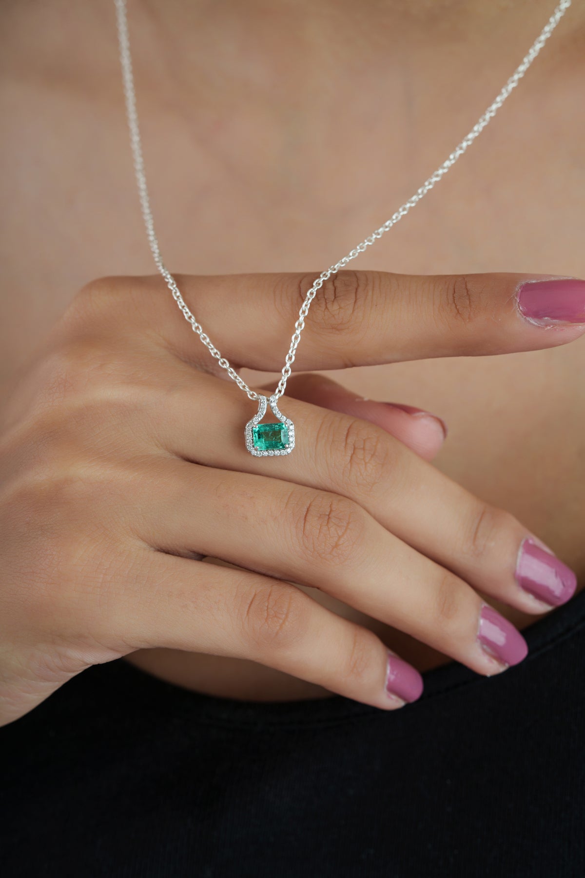 Emerald Diamond Pendant