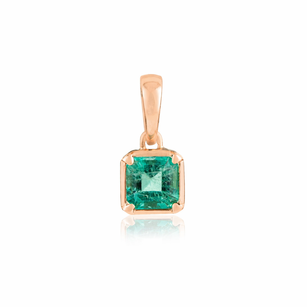 Emerald Pendant Necklace Charm
