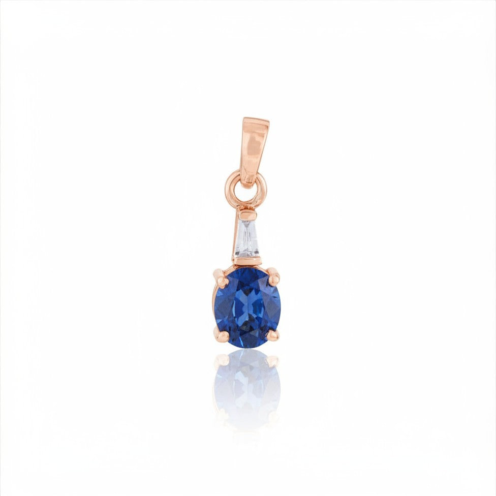 Blue Sapphire & Diamond Pendant