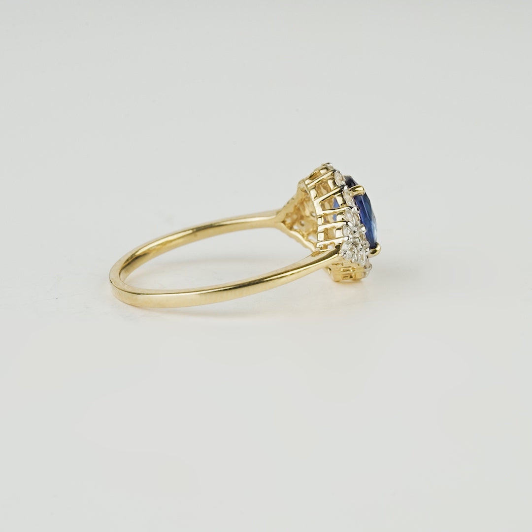 Blue Sapphire Diamond Ring