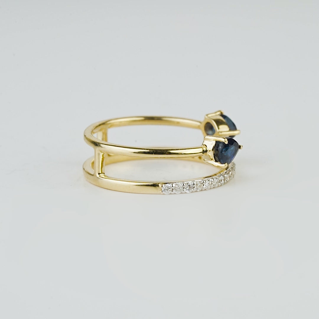 Blue Sapphire Open Ring