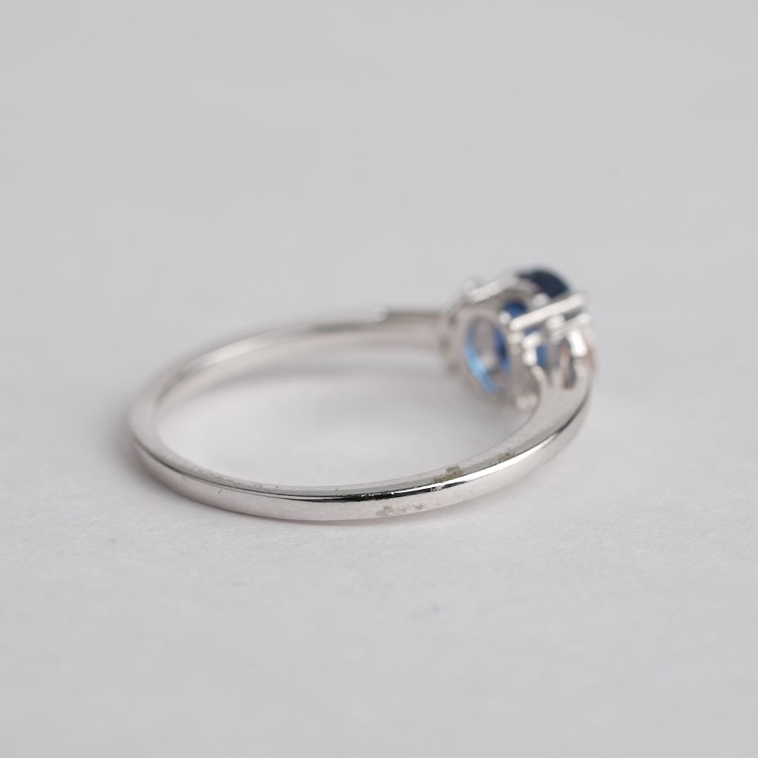 Natural Sapphire Three Stone Ring