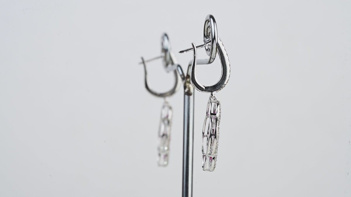 Natural Ruby Diamond Drop Earrings