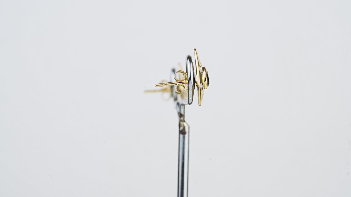 Blue Sapphire Diamond Stud Earrings