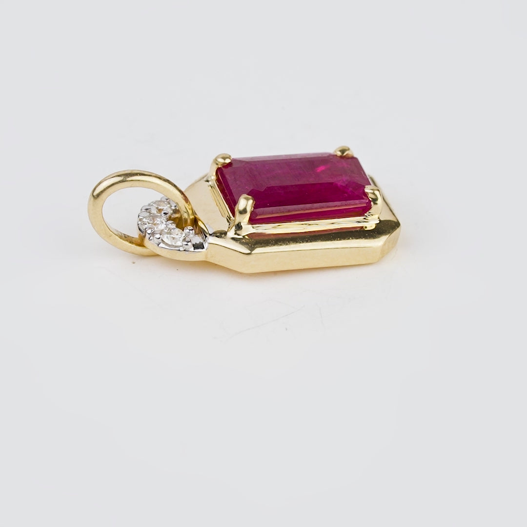 Natural Ruby Diamond Pendant