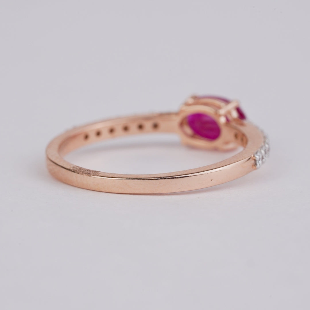 Oval Ruby & Diamond Ring