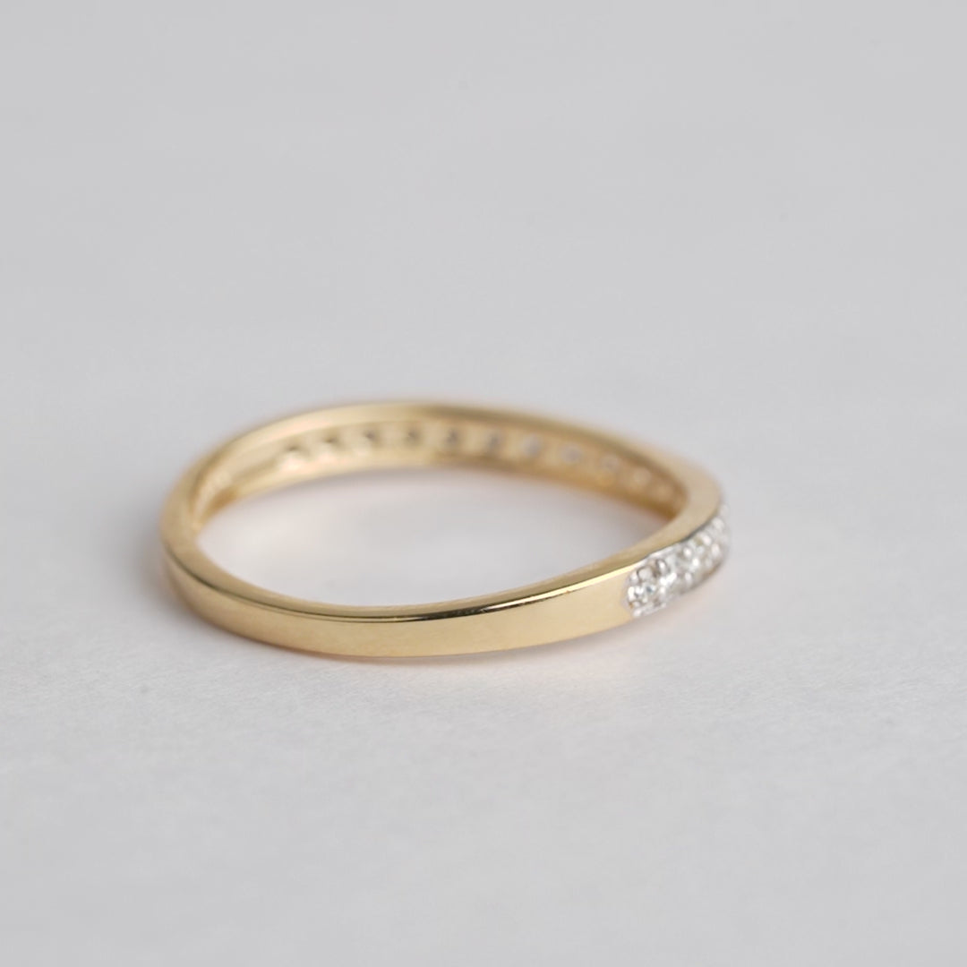 Curved Diamond Wedding Band