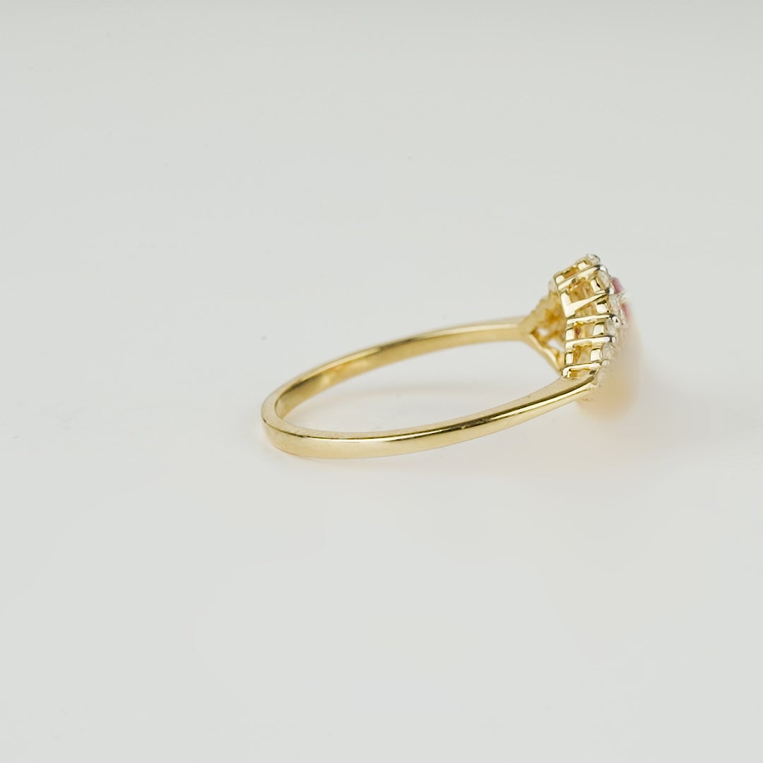 Oval Ruby Diamond Ring