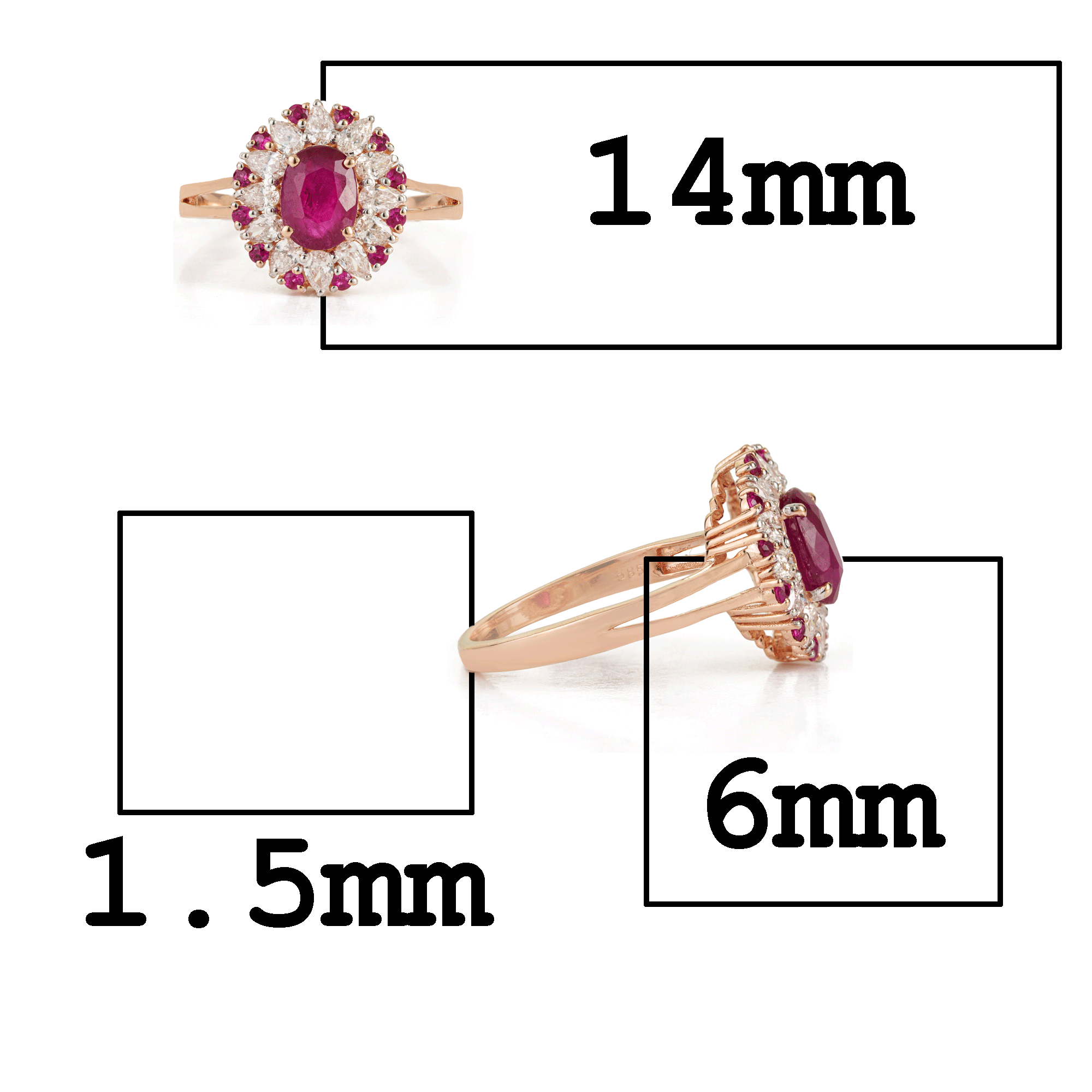 Ruby Halo Diamond Ring