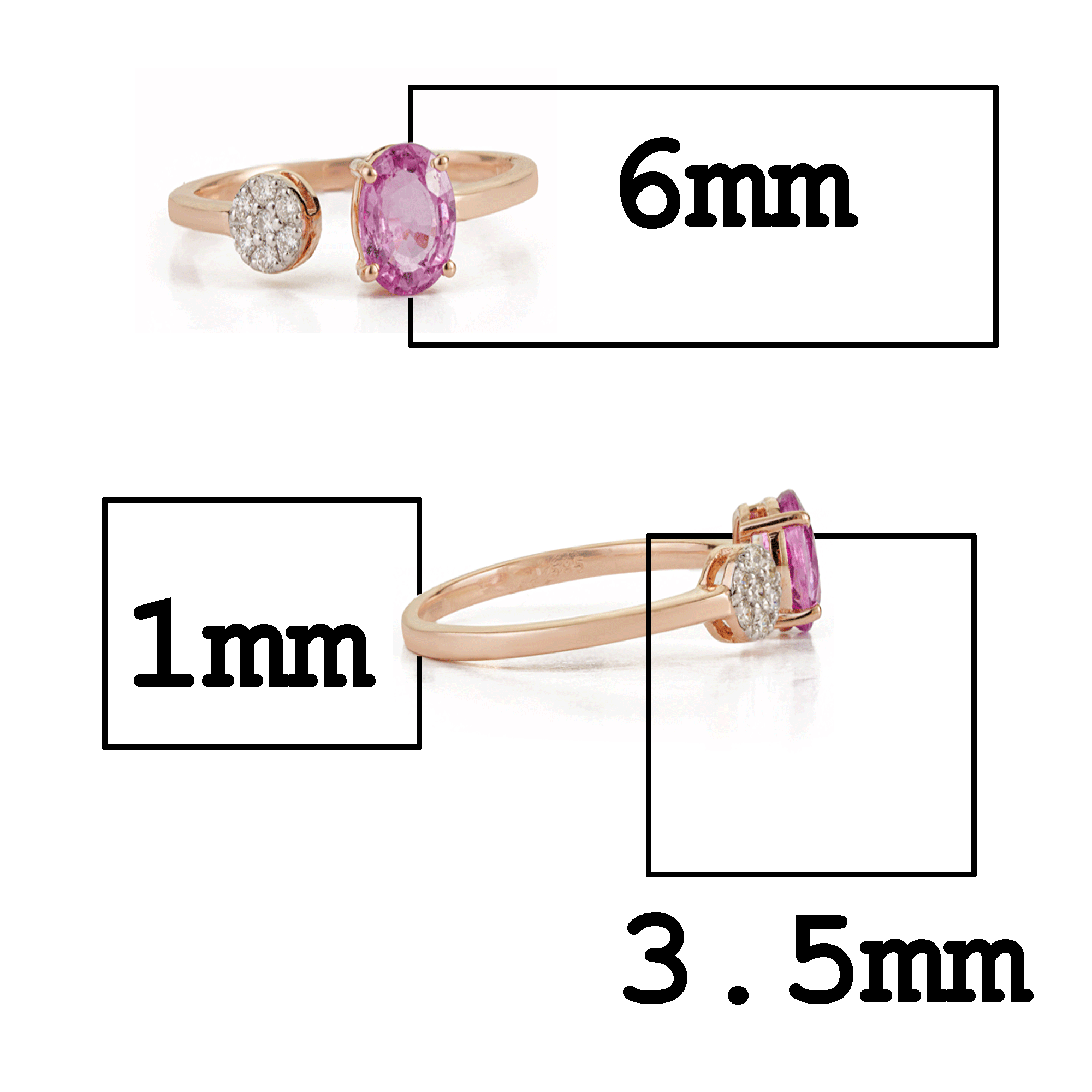 Pink Sapphire Diamond Bypass Ring